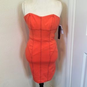 NWT Cynthia Steffe Sweetheart Neckline Salmon Colored Dress